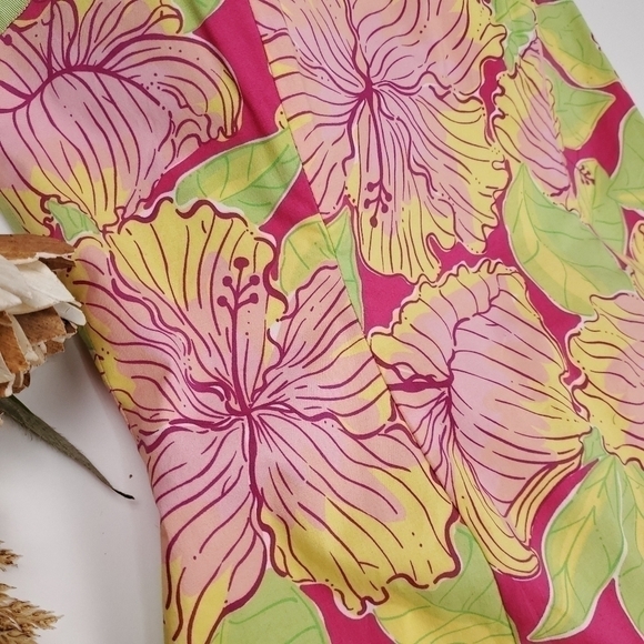 Lilly Pulitzer Pink Green Yellow Strapless Dress 6 - Picture 8 of 16